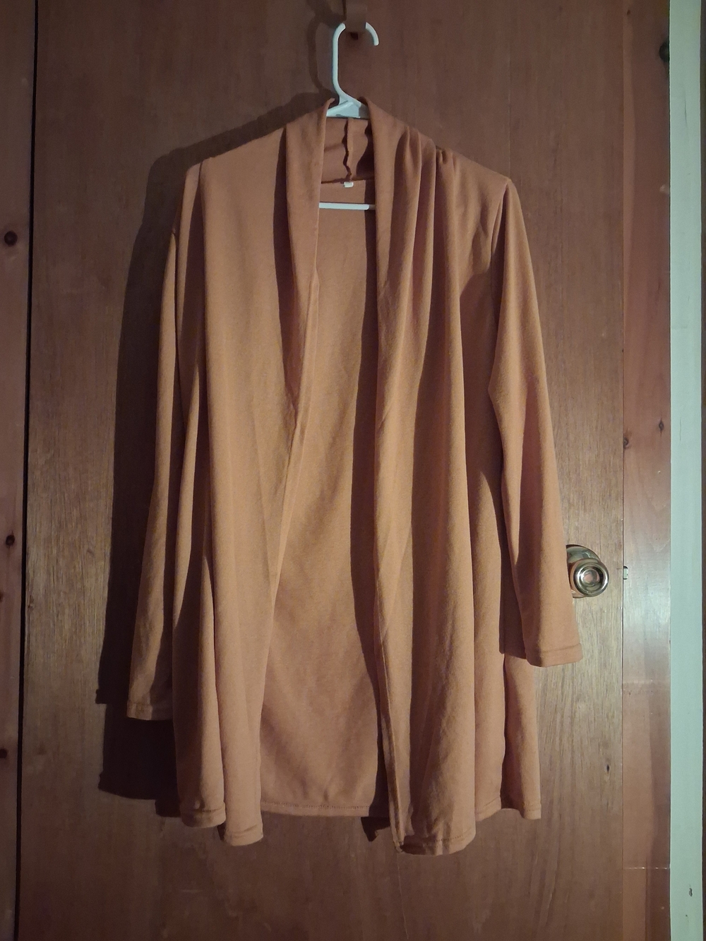 Lightweight Open Front Cardigan in Camel